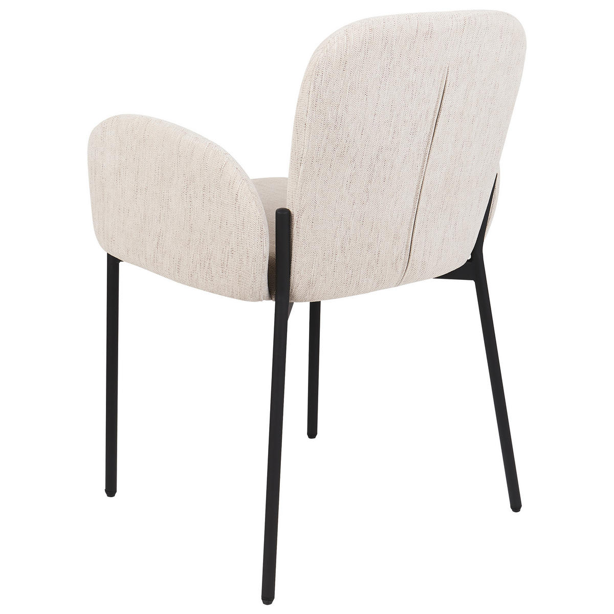 ESSZIMMERSTUHL 2er-Set Stoff Beige Albee - Beige/Schwarz, Textil (52/81/47cm) - Beliani