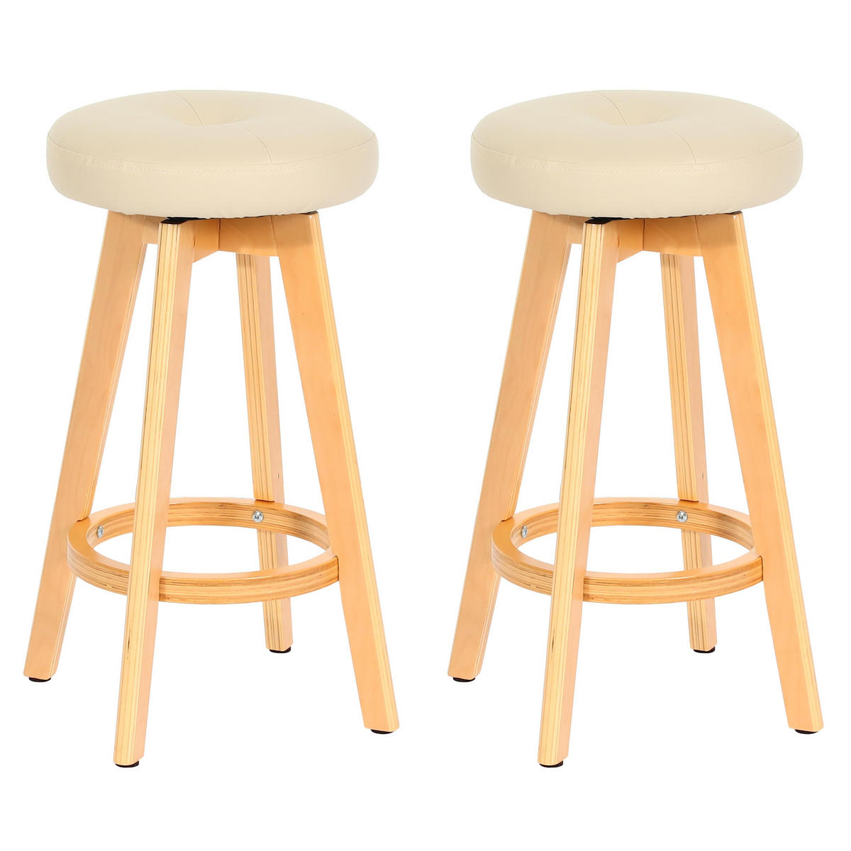 BARHOCKER Cremeweiß 2er-Set - Weiß, Holz (45/67/45cm) - MCW