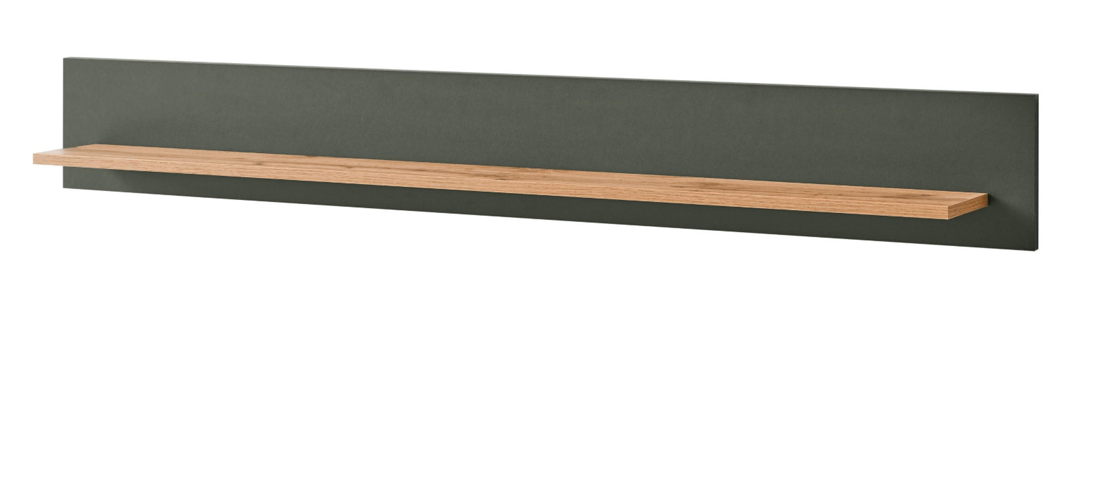 WANDBOARD grün, Wotan Eiche 150 cm, Wandregal im Landhaus-Stil - Eiche Wotan/Grün, Holzwerkstoff (150/20/17cm) - Furn.Design