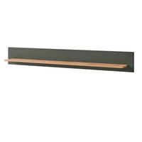 WANDBOARD grün, Wotan Eiche 150 cm, Wandregal im Landhaus-Stil - Eiche Wotan/Grün, Holzwerkstoff (150/20/17cm) - Furn.Design