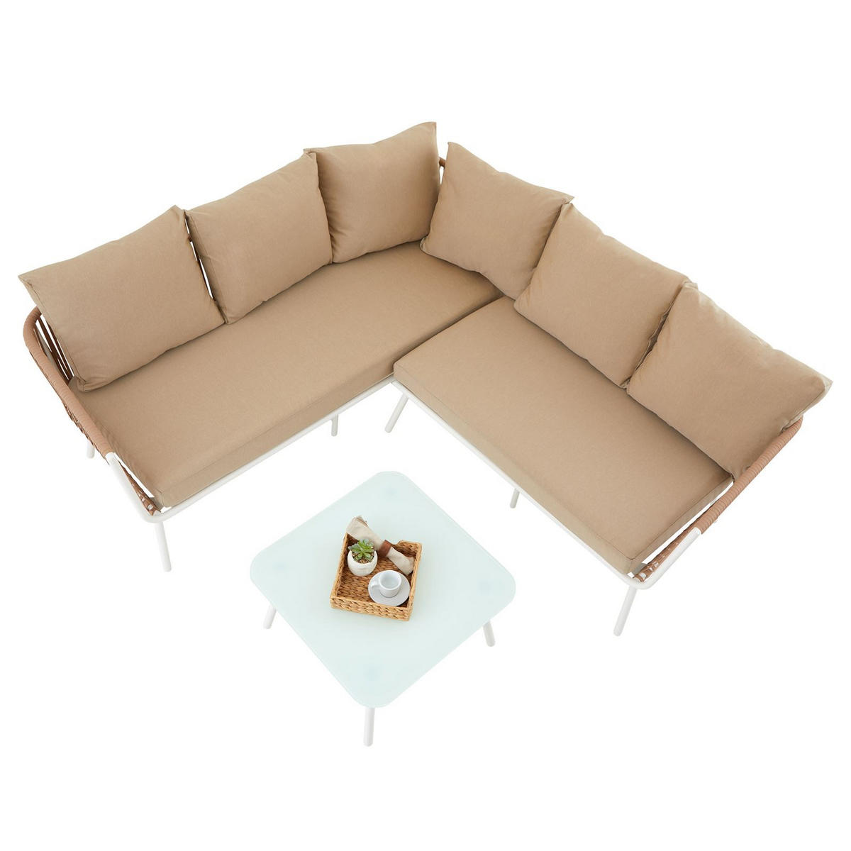 GARTENMÖBEL-SET JAKARTA - Beige, Metall - IDIMEX
