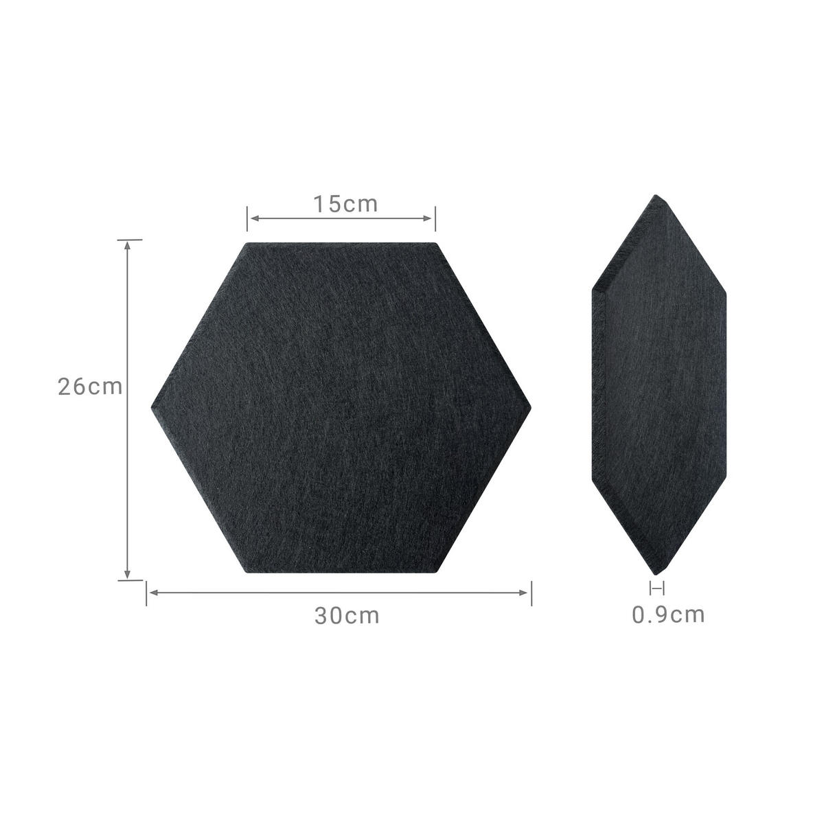 AKUSTICKÉ dosky - čierna, textil (30/0.9/26cm) - Relaxdays