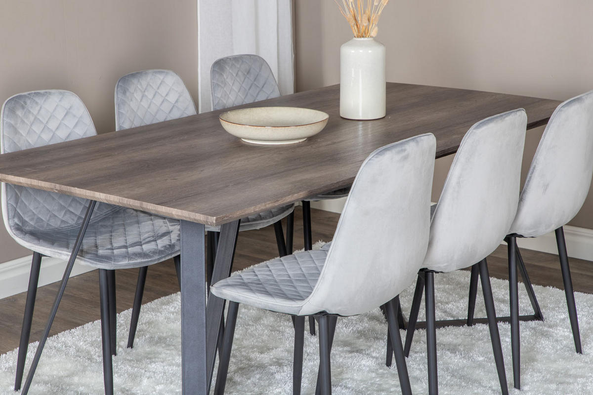 TISCHGRUPPE Grau - Grau, Holzwerkstoff (90/75/180cm) - ebuy24