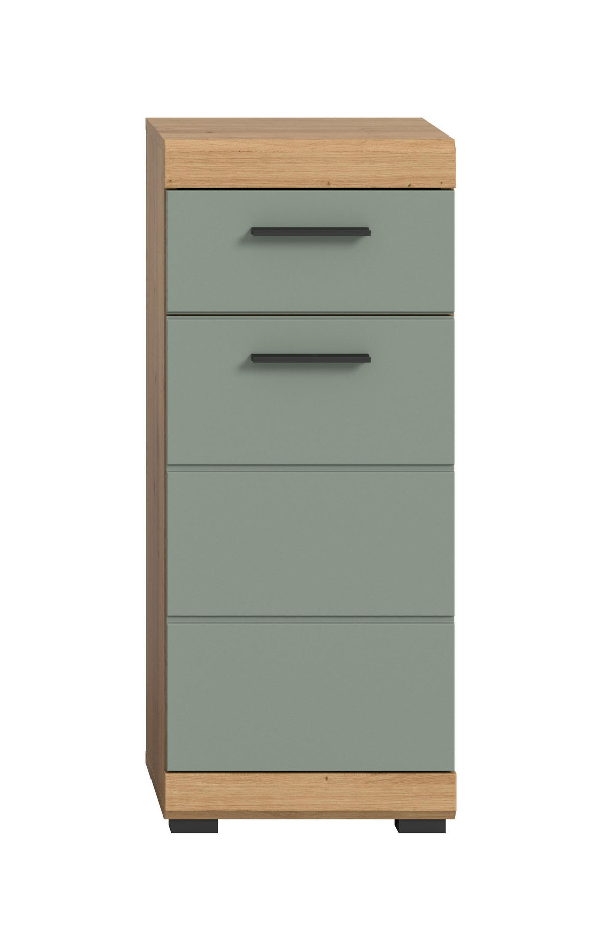 STANDSCHRANK Scout Bad in Artisan Eiche Nachbildung und Salbei Nachbildung B/H/T: 37x88x31 cm - Eiche Artisan, Holz (37/88/31cm)
