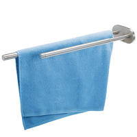 HANDTUCHHALTER PIAZZA 2-armig, Edelstahl - Edelstahlfarben, Metall (6/6/50cm) - bremermann