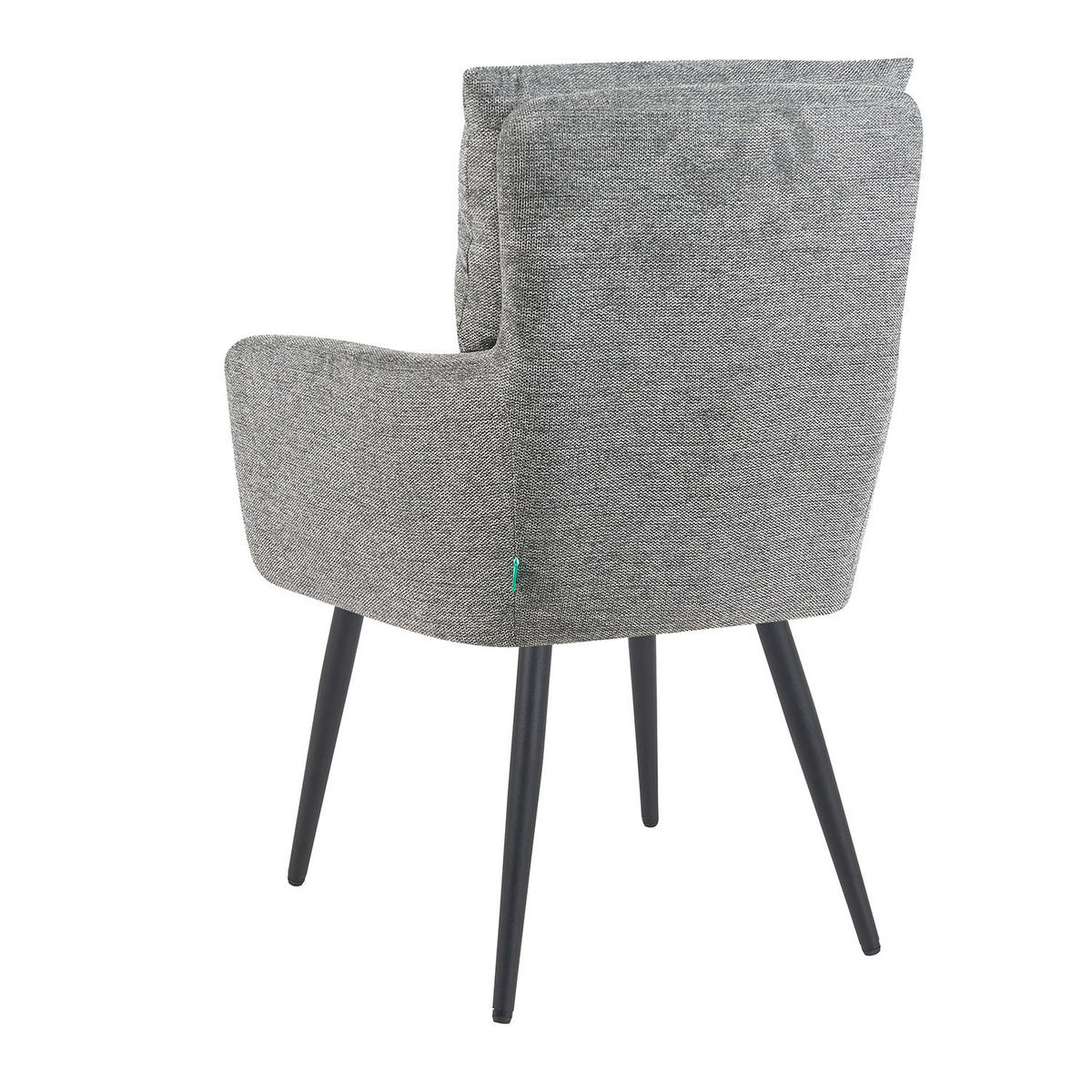 ESSZIMMERSTUHL Mika-Yann - Schwarz/Grau, Textil/Metall (59/94/66cm) - DUBI Möbel