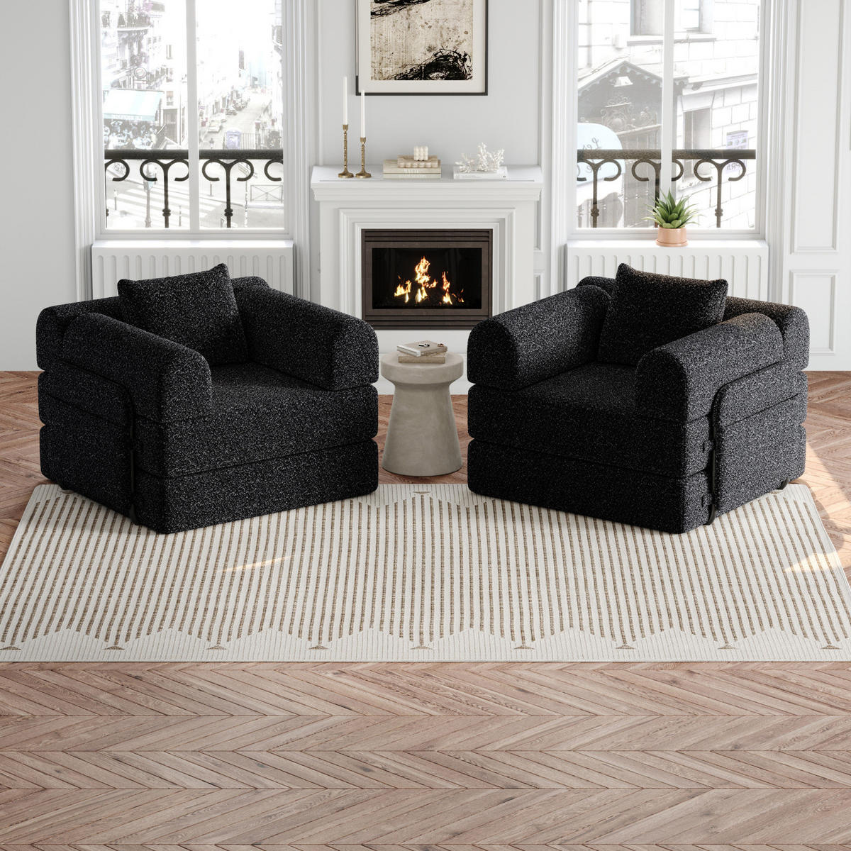 2-SITZER Sofa, 2 in 1 Schlafsofa mit Stauraum und Armlehnen,Chenille,Khaki - Braun, Textil (184/69/91cm) - PARAFTA HOME