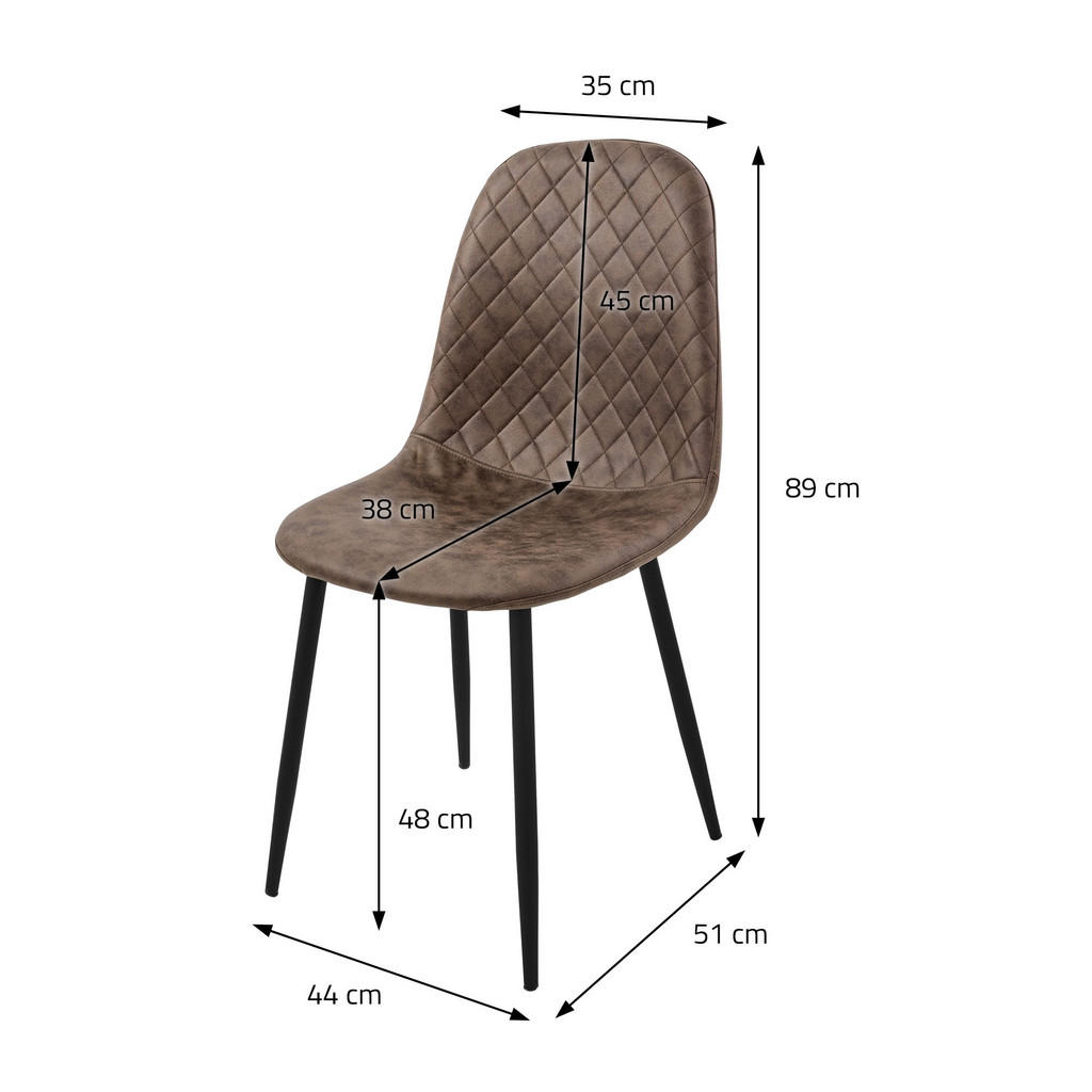 Thumbnail - Ml-Design Stuhl, Braun, Metall, 4-Sitzer, 51x89x44 cm, Esszimmer, Stühle, Esszimmerstühle, Vierfußstühle