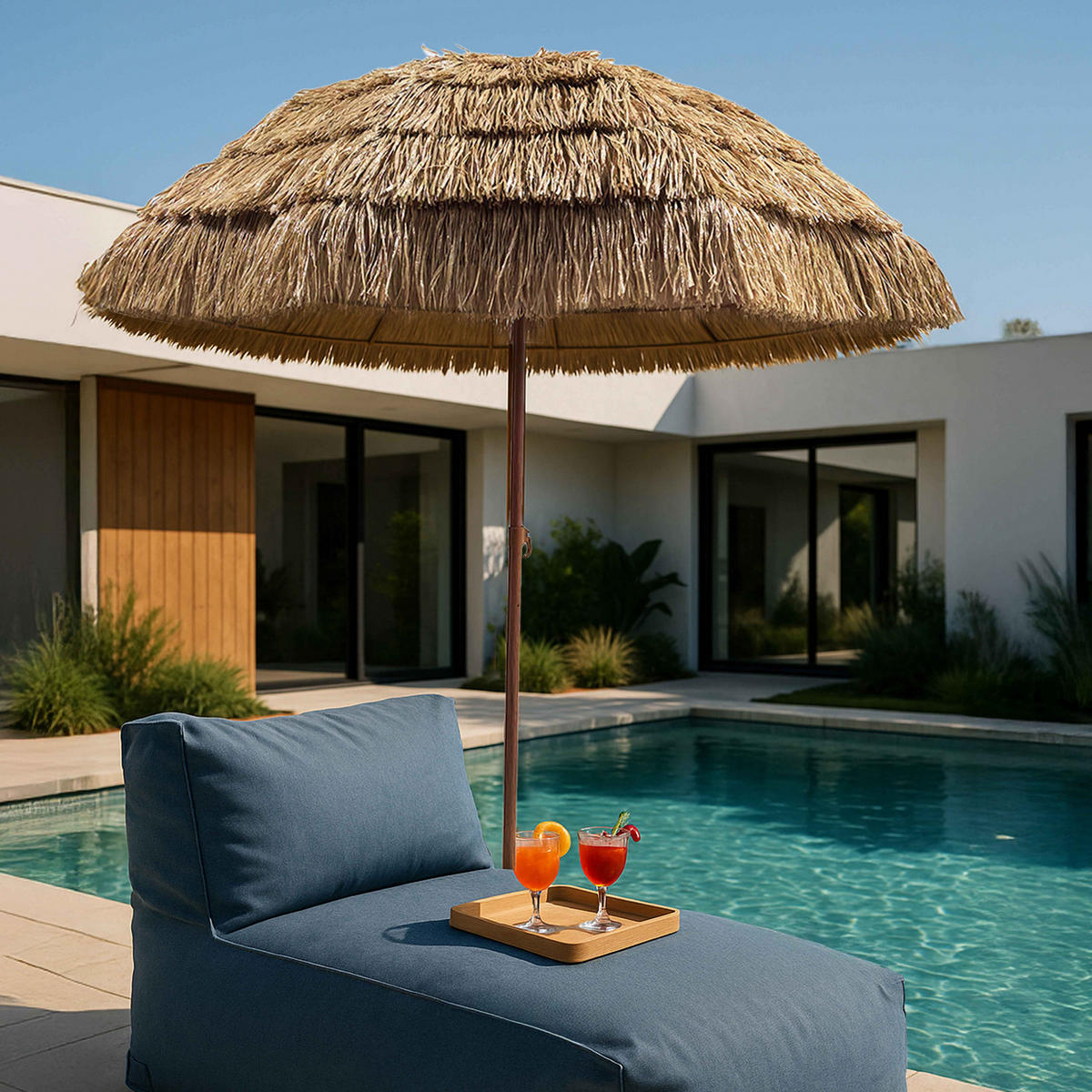 SONNENSCHIRM, Braun - Braun, Metall (195/195cm) - Oviala