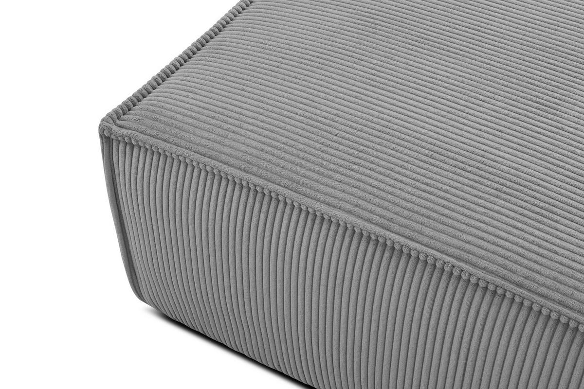 SITZPOUF NAPI gefederte Sitzfläche, hellgrau - Hellgrau/Schwarz, Textil (83/45/83cm) - KONSIMO®