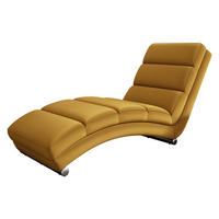 RELAXLIEGE Holiday Premium - Chromfarben/Gelb, Holz/Textil (62/84/180cm) - MIRJAN24
