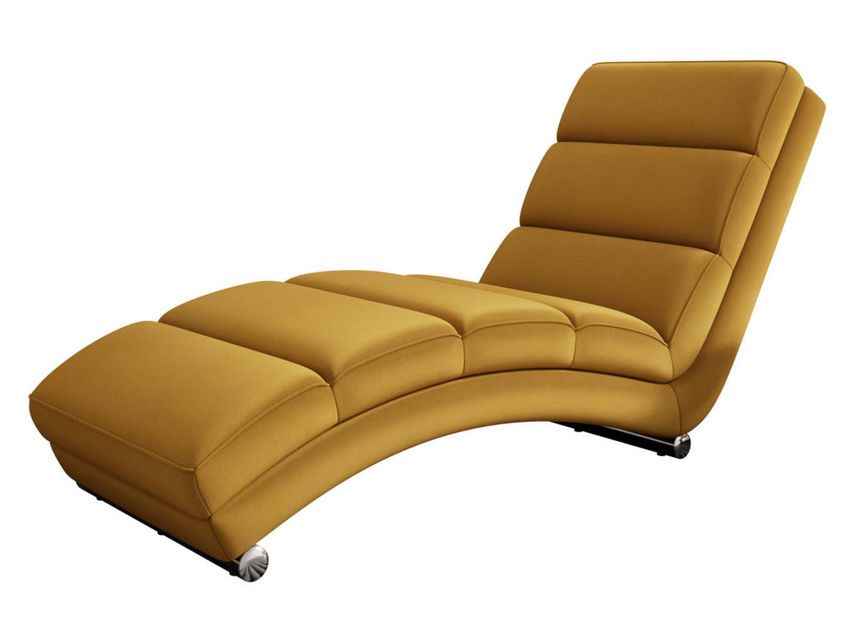 RELAXLIEGE Holiday Premium - Chromfarben/Gelb, Holz/Textil (62/84/180cm) - MIRJAN24