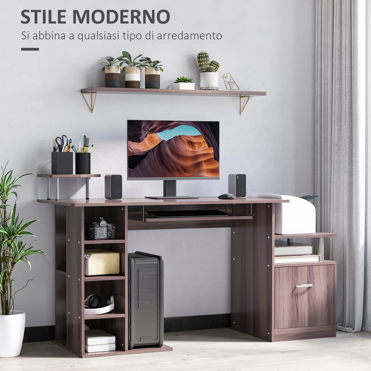 BÜROTISCH Braun 1 Stück - Braun, Holzwerkstoff (60/152/88cm) - GiPP