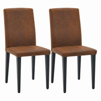 STUHL 2er-Set Esszimmer 90 cm Webstoff Braun-Schwarz - Schwarz, Metall (47/90/41.1cm) - Meubliv