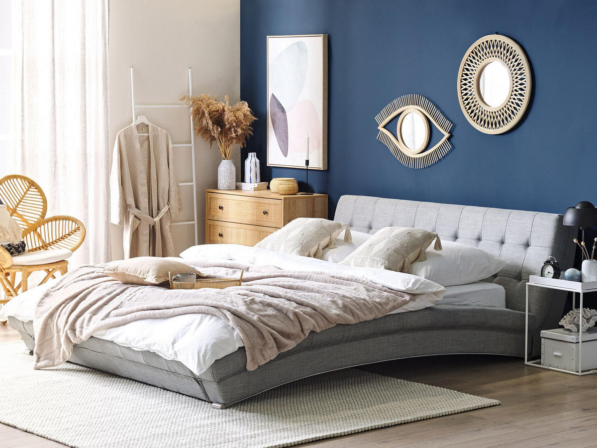 POLSTERBETT 160/200cm Grau Lille - Grau, Textil (160/200cm) - Beliani
