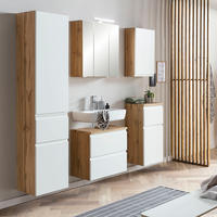 BADMÖBEL-SET 5-TLG. Vasto-03 - Weiß, Holzwerkstoff (170/200/35cm) - Lomado