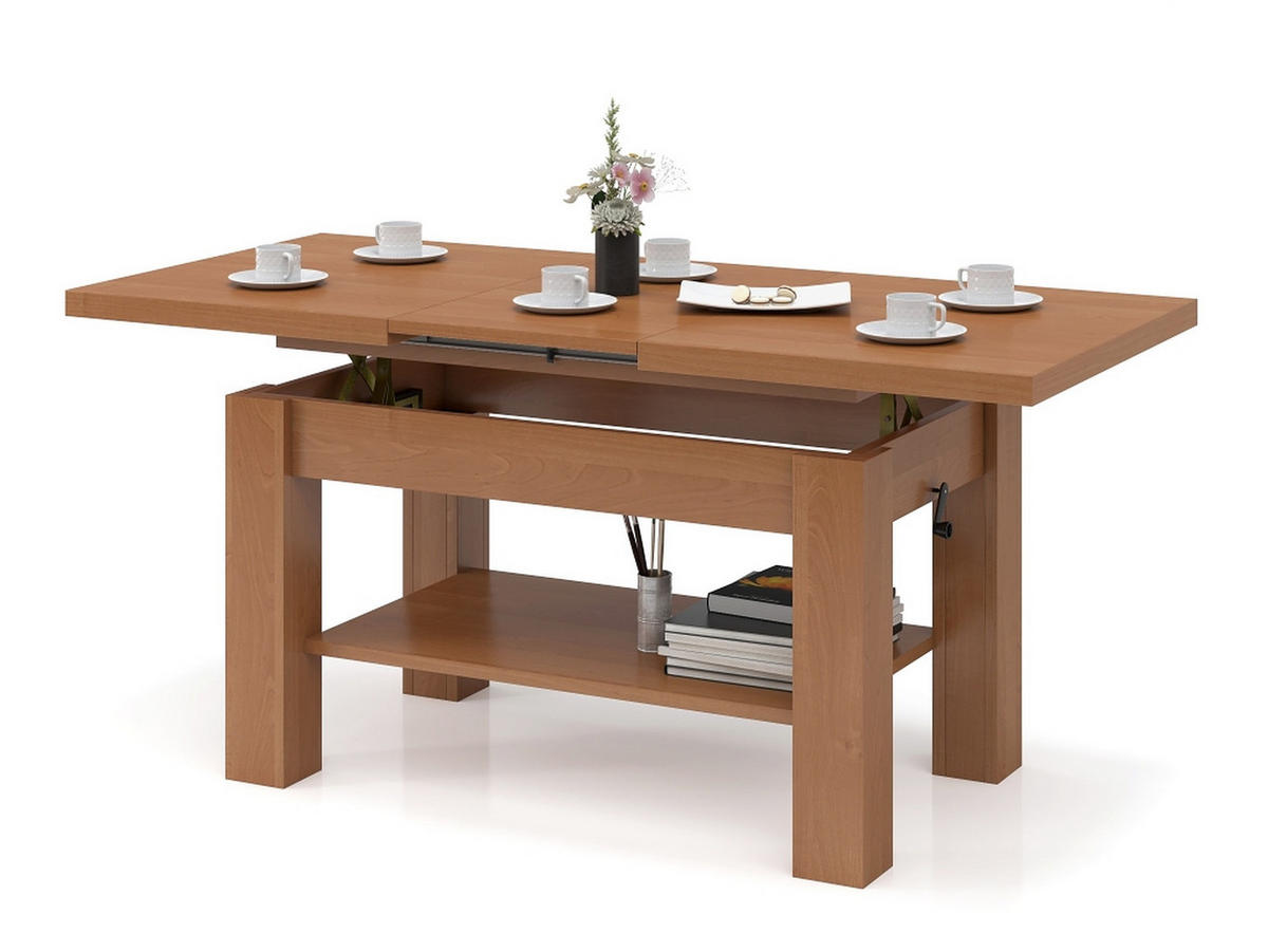 COUCHTISCH rechteckig Erle ausziehbar höhenverstellbar - Erlefarben, Holzwerkstoff (68/110/59cm) - designimpex