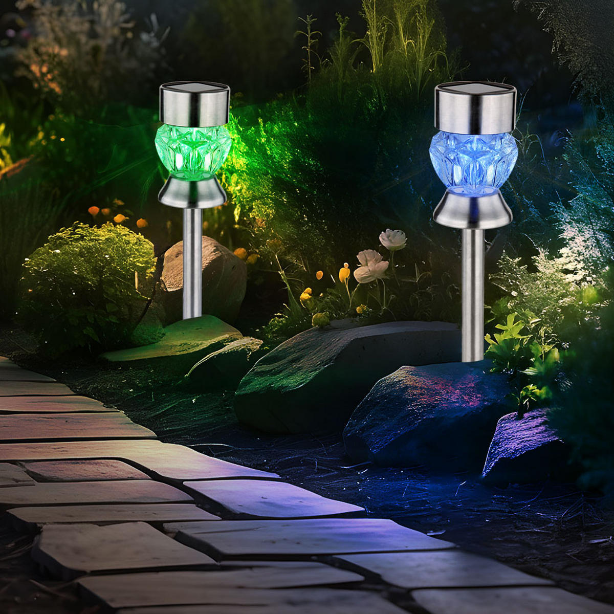 LED AUSSENLEUCHTE Edelstahl Schwarz - Schwarz, Metall (7/7/35cm) - Globo Lighting