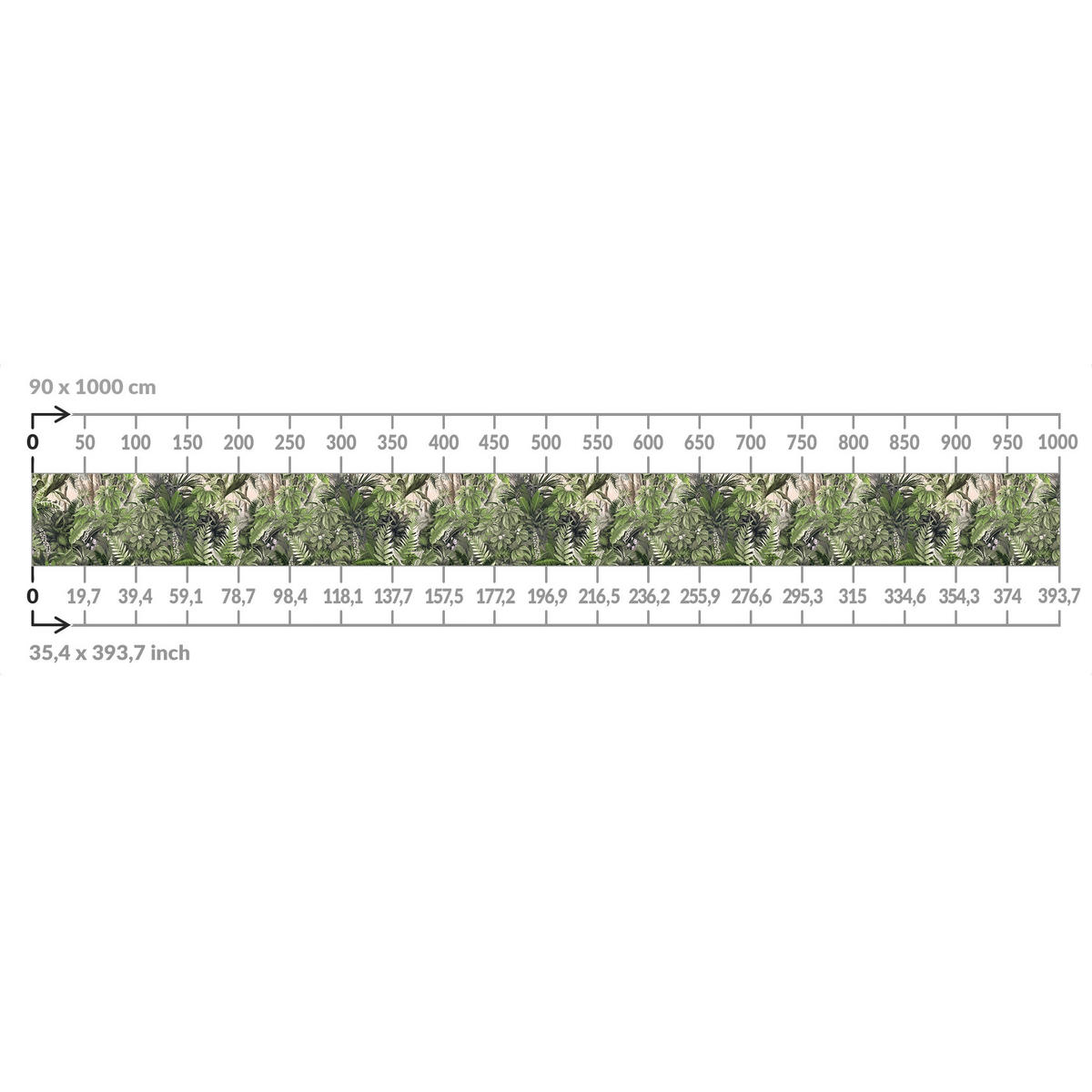 BALKON SICHTSCHUTZ Dschungelpflanzen in Grün 100/90 cm - Grün, Kunststoff (100/90cm) - Bilderwelten