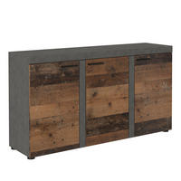 SIDEBOARD RITMO 149/82/40 cm mit 3 Türen Hellgrau - Hellgrau/Braun, Holzwerkstoff (149/82/40cm) - MASSENO