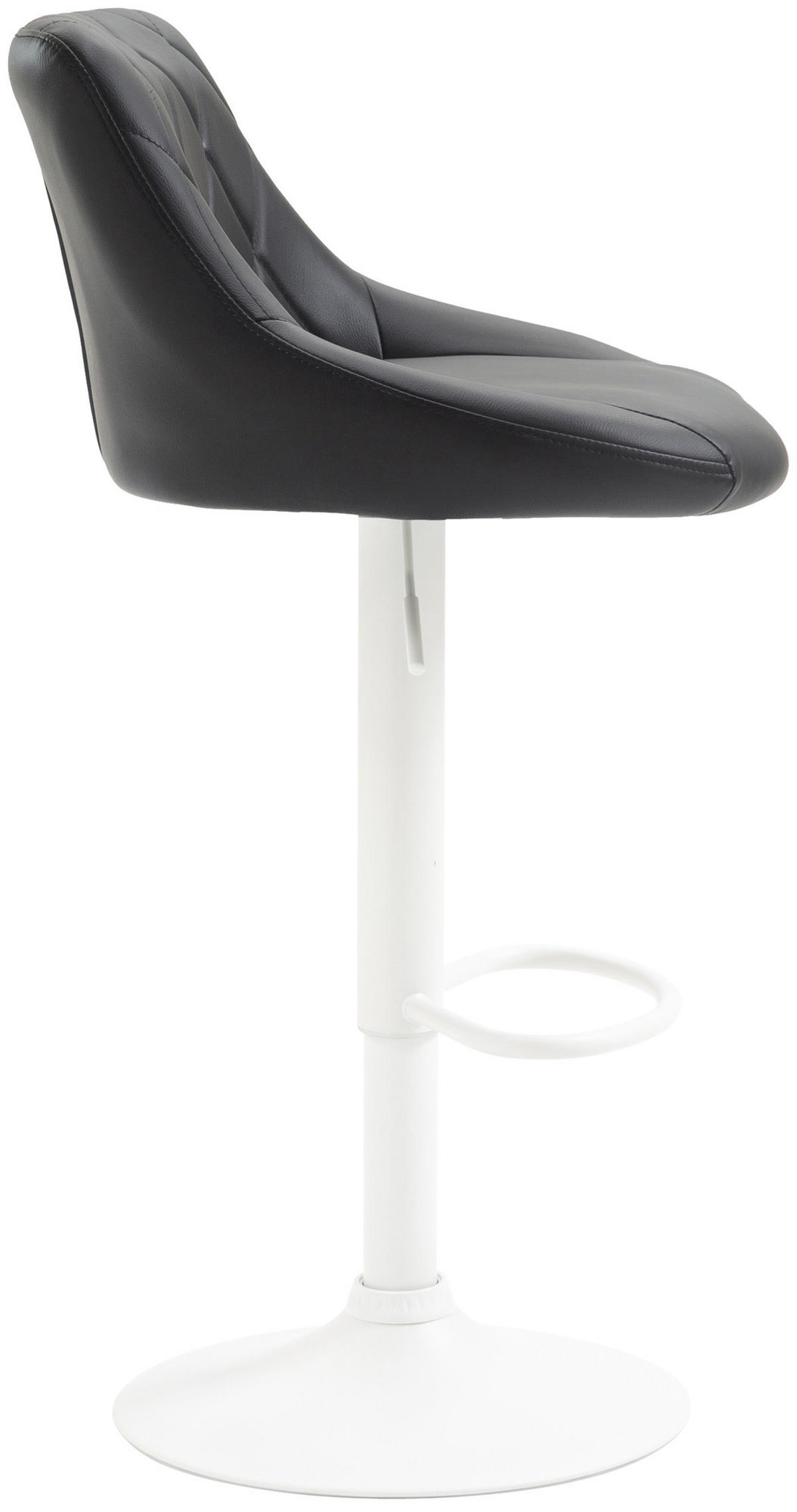 BARHOCKER Lederlook schwarz - Schwarz/Weiß, Textil/Metall (46/83/49cm) - CLP