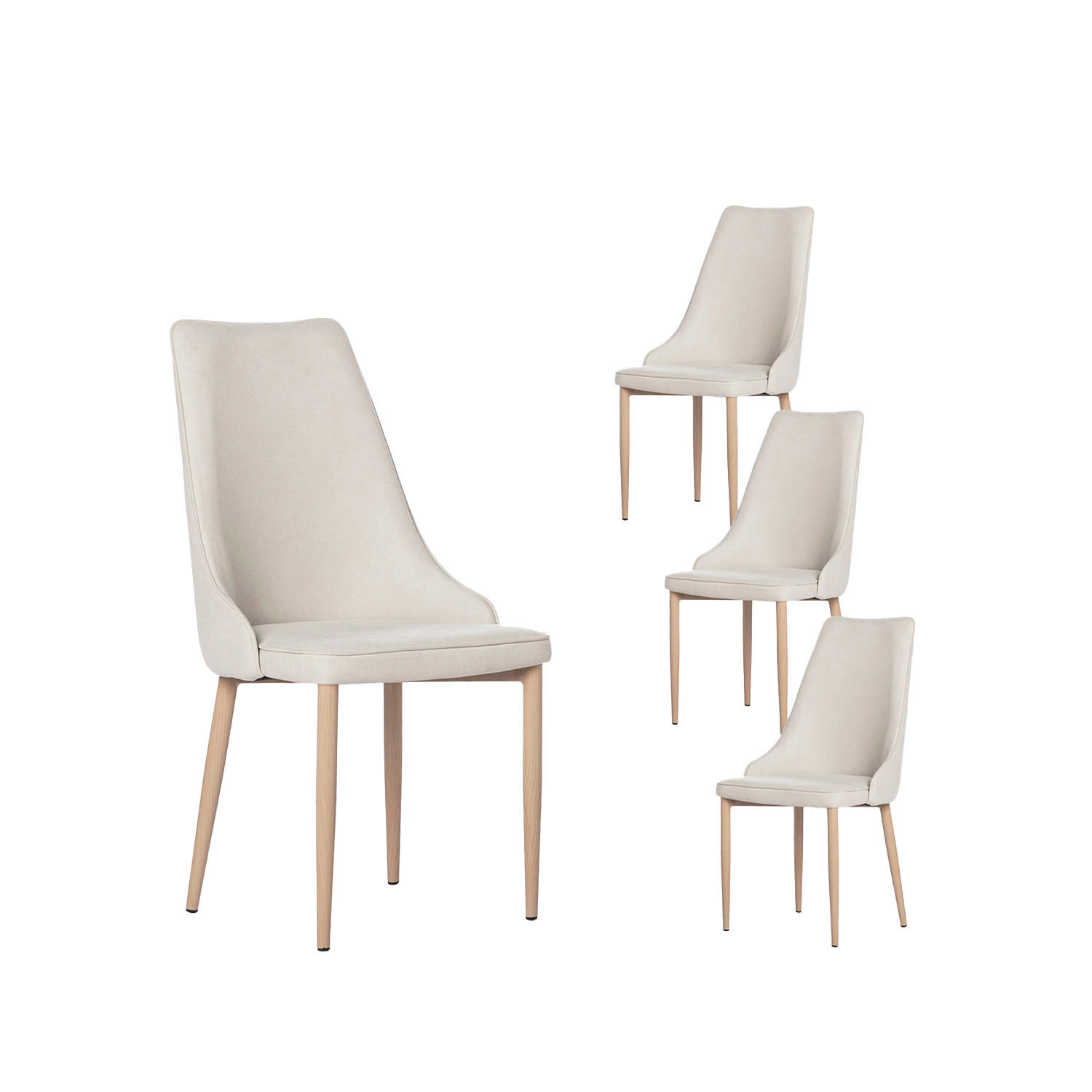 ESSZIMMERSTUHL Agnes Beige 45 cm x 95 cm 4er-Set - Beige, Textil (45/95/65cm) - Klast Home