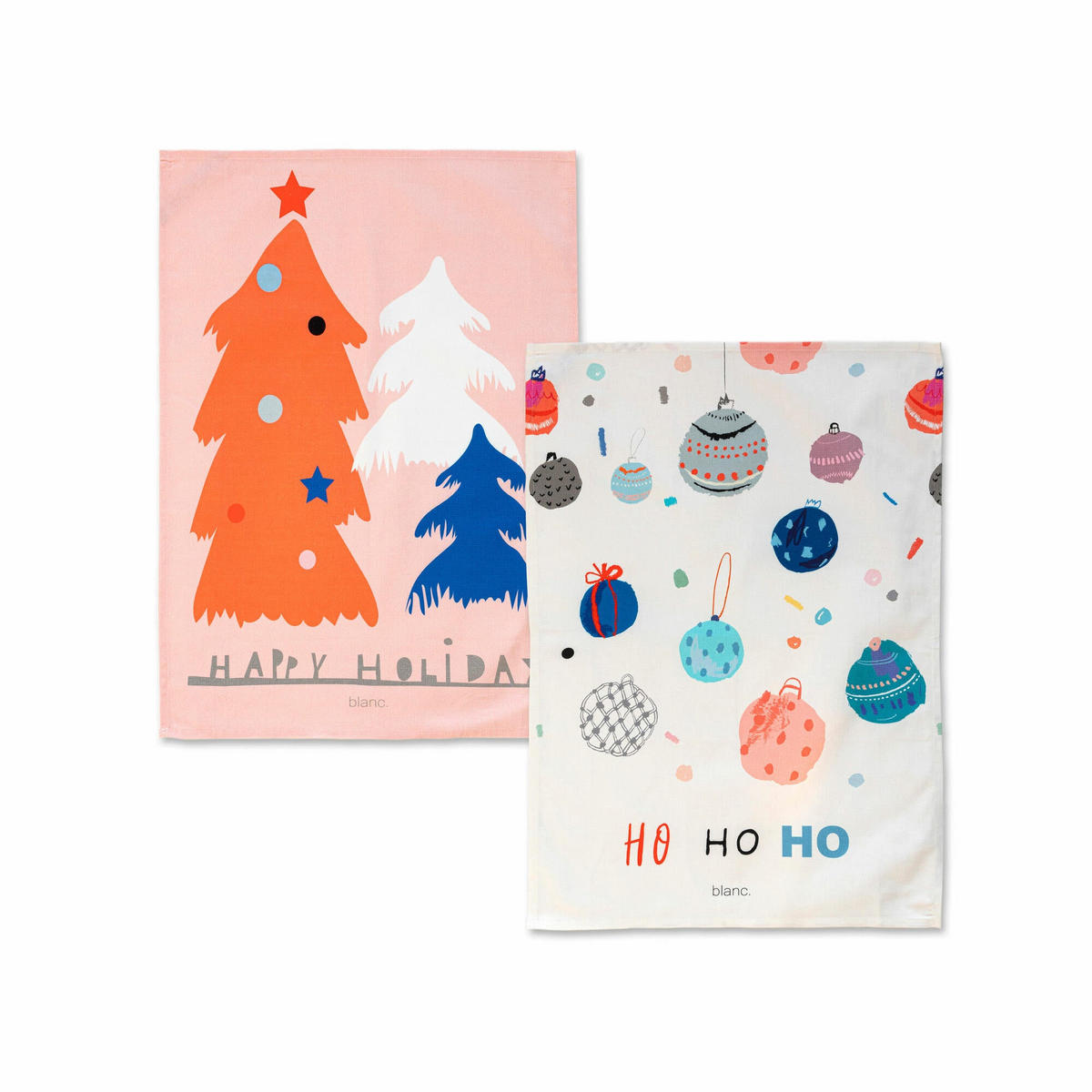 GESCHIRRTUCH (2 tlg) ho ho ho 70x50 cm mehrfarbig - Multicolor, Textil (70/50cm) - Happy Friday