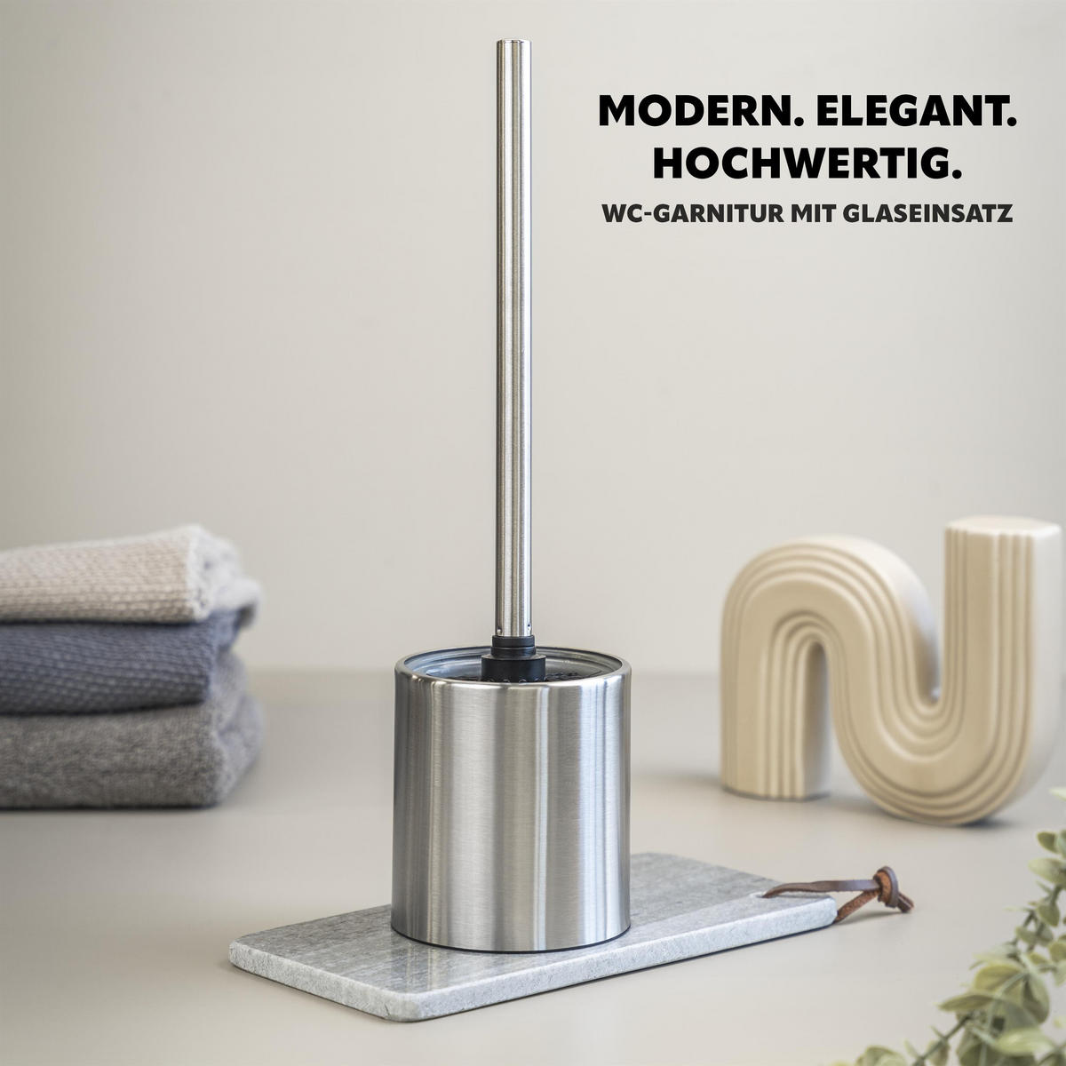 WC-GARNITUR TIRANO, Edelstahl - Edelstahlfarben, Metall (10/37/10cm) - bremermann