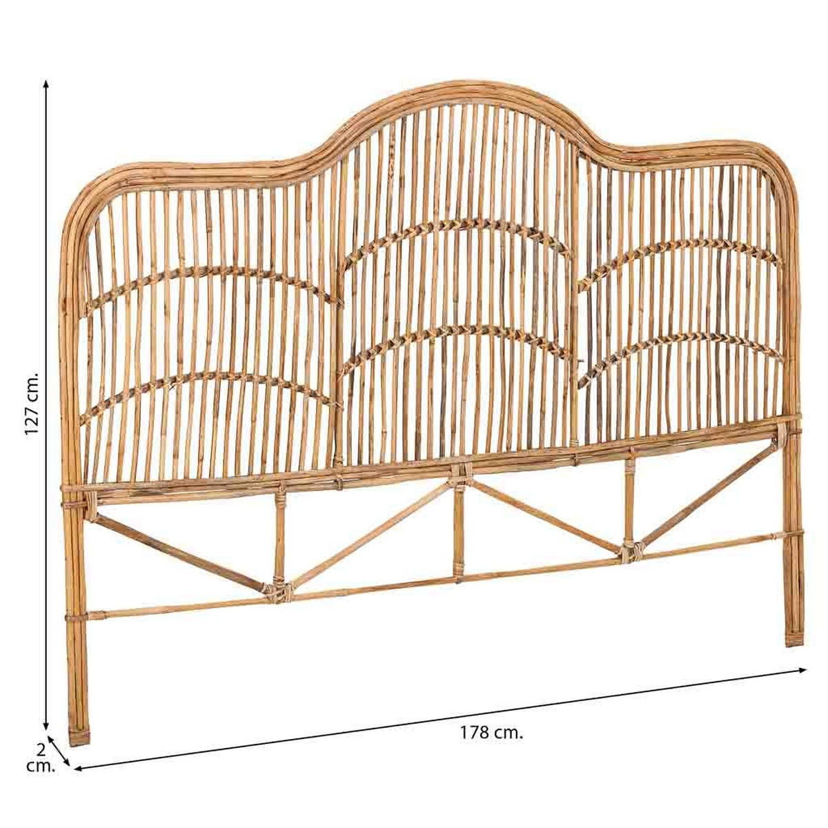KOPFTEIL, 178x2x127cm - Braun, Naturmaterialien (178/127/2cm) - Wanderlust