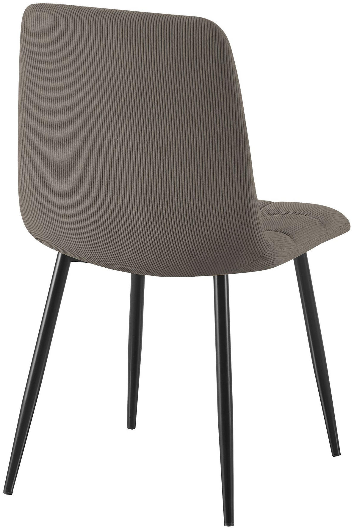 STUHL 2er Set Cord Taupe - Taupe/Schwarz, Textil/Metall (45/84/55cm) - CLP