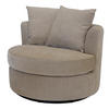 DREHSESSEL rund aus Stoff, taupe - Taupe, Textil (93/84/88cm) - Giga Meubel