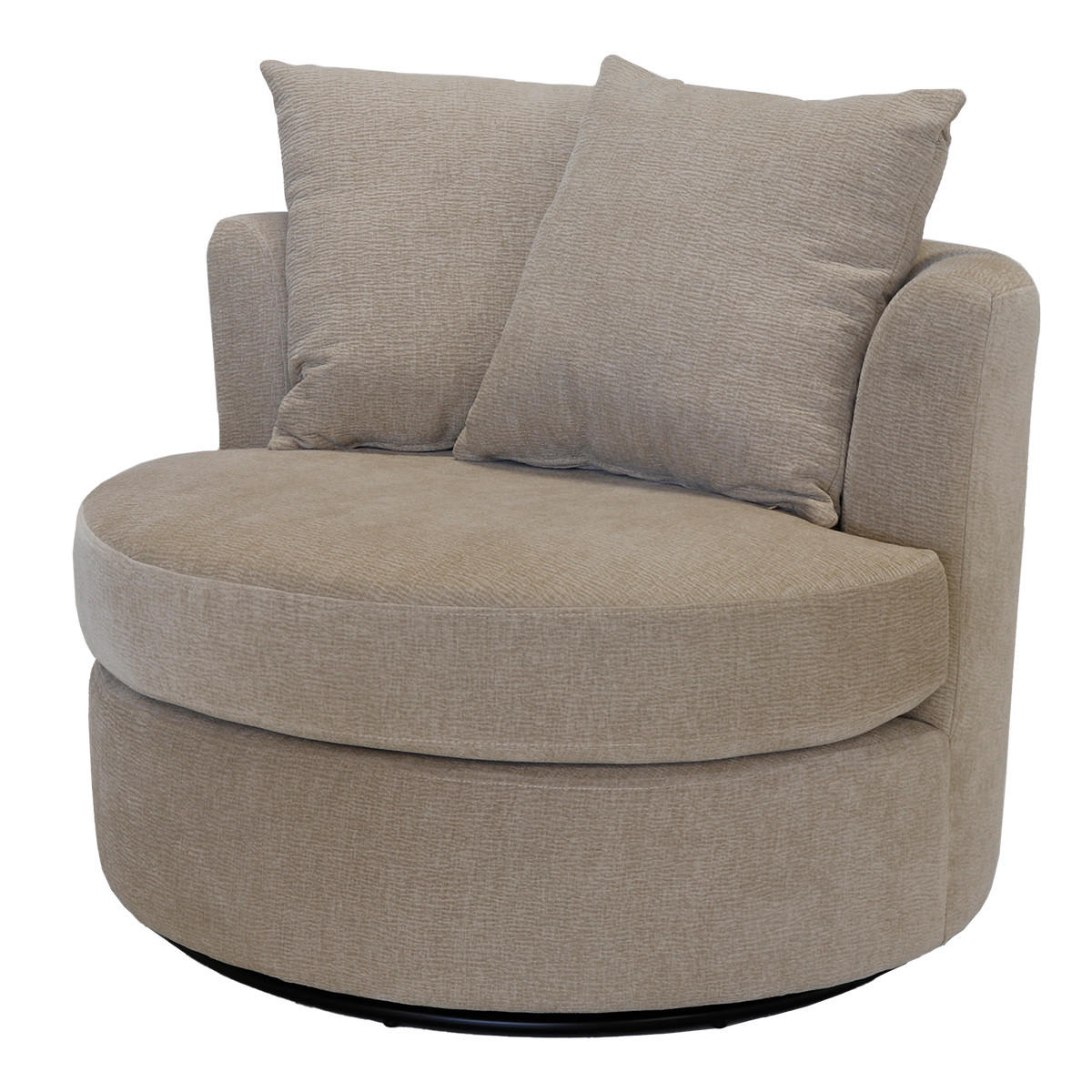 DREHSESSEL rund aus Stoff, taupe - Taupe, Textil (93/84/88cm) - Giga Meubel