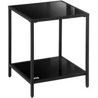 BEISTELLTISCH 40/40/50 cm in Schwarz mit 2 Etagen und Glasplatten - Schwarz, Glas (40/40/50cm) - BEAOK