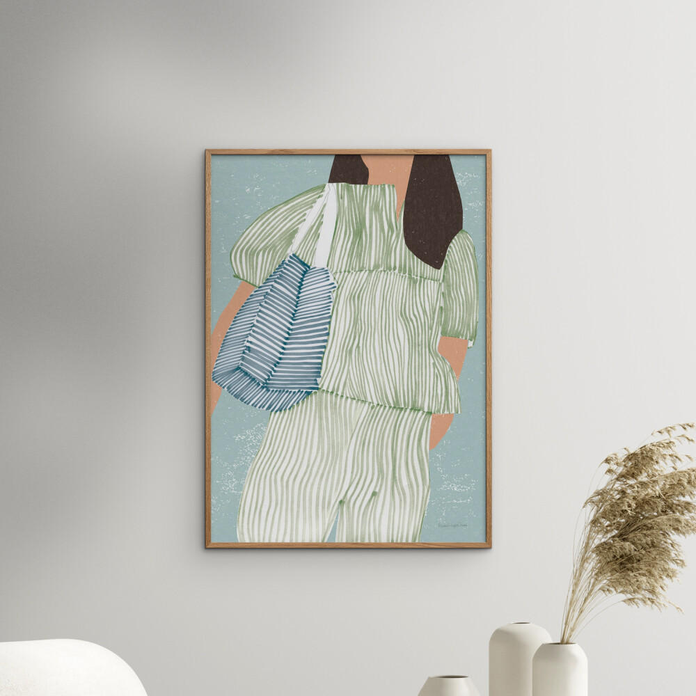 POSTER Wild Apple - Striped ll - Grün, Papier (70/100/0.1cm) - Poster&Frame