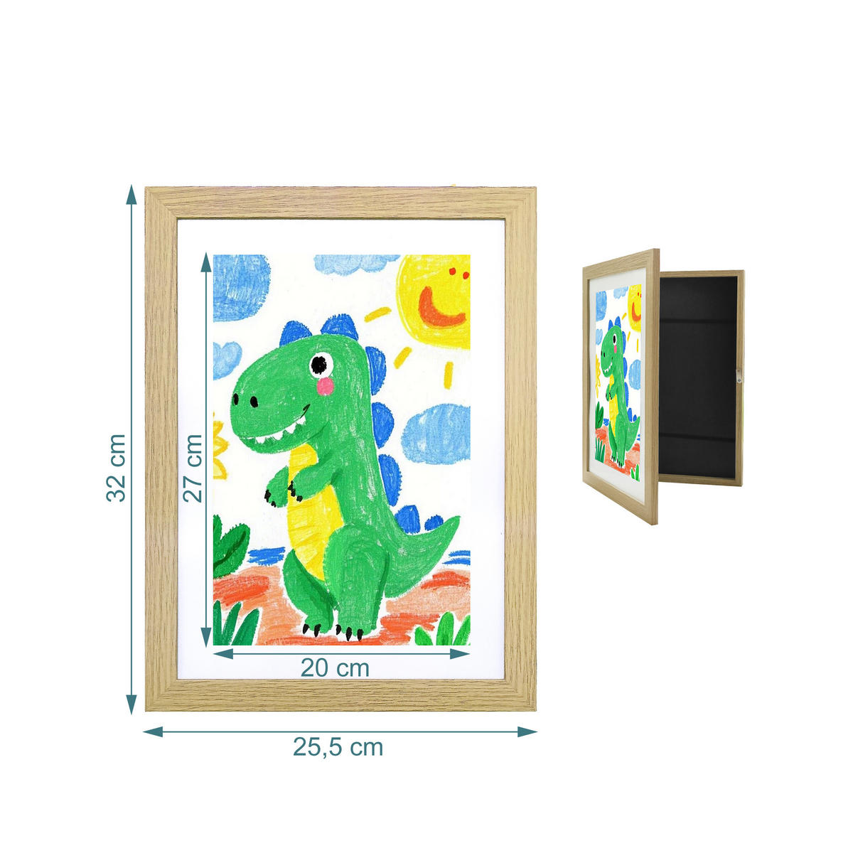 FOTORAM Ek A4 magnetstängning - Multicolor, Träbaserade material/Plast (25.5/32cm) - Relaxdays