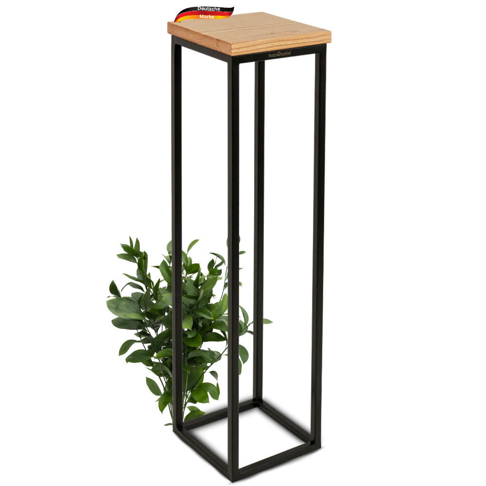 BLUMENSTÄNDER Holz LURI 90 cm hoch Eichenholz Metallgestell - Braun, Holz (20/90/21cm) - DELUKE