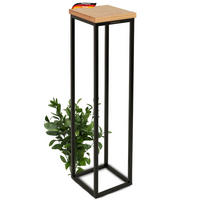 BLUMENSTÄNDER Holz LURI 90 cm hoch Eichenholz Metallgestell - Braun, Holz (20/90/21cm) - DELUKE