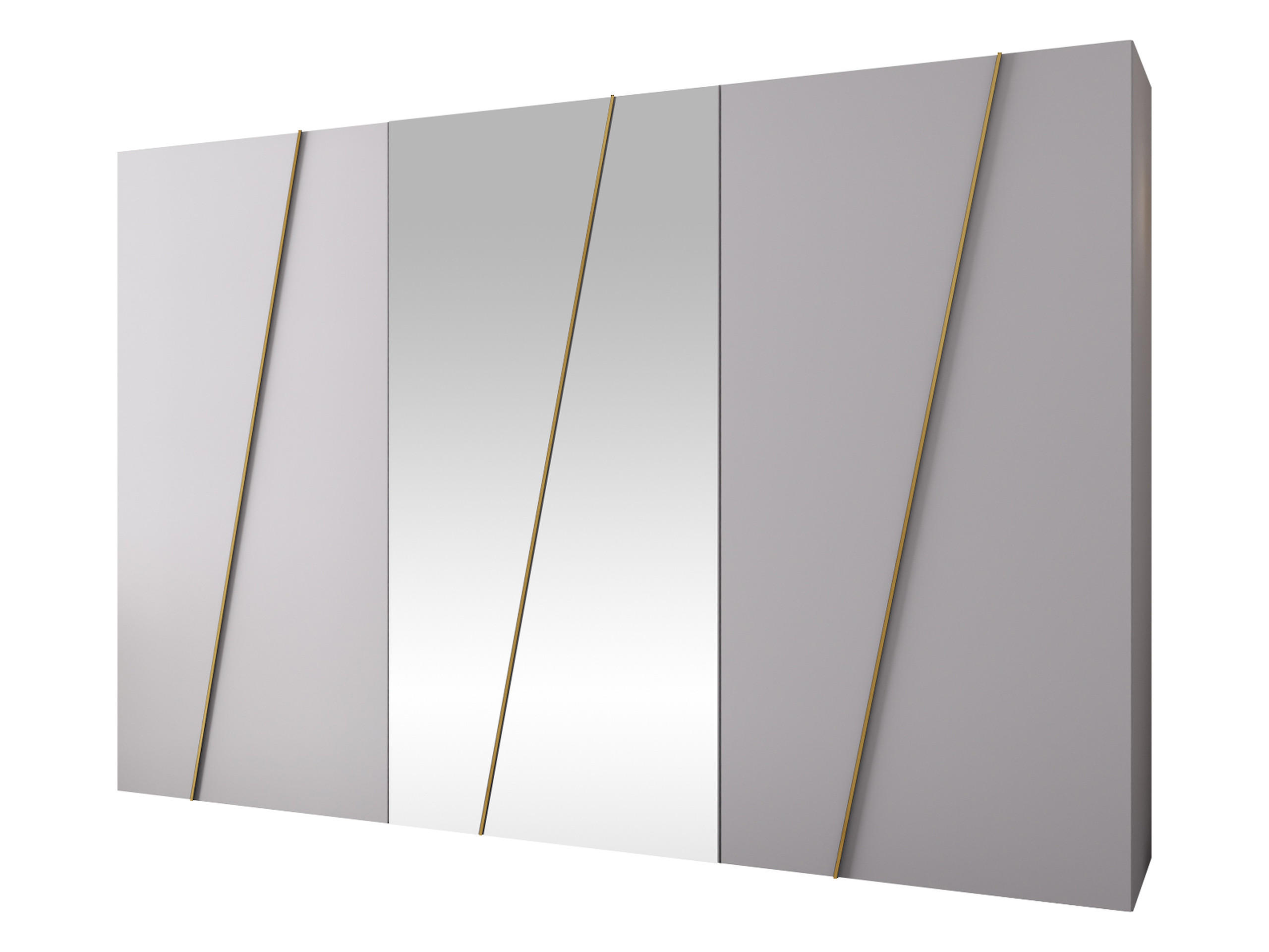 DREHTÜRENSCHRANK Zen 2L 300 cm - Goldfarben/Schwarz, Holzwerkstoff/Kunststoff (300/202/50cm) - MIRJAN24