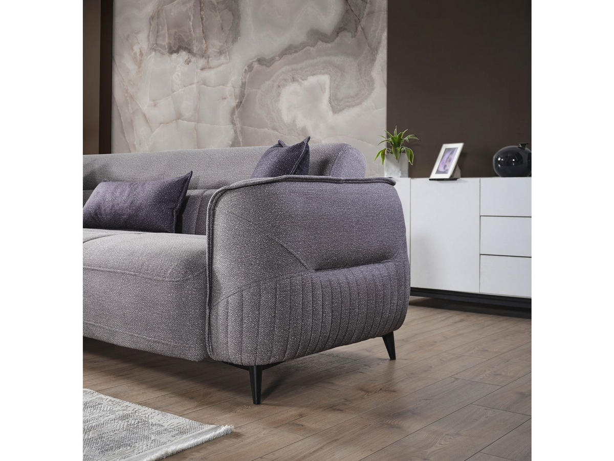 2-SITZER SOFA Cordoba Grau - Grau, Holzwerkstoff/Kunststoff (175/85/100cm)
