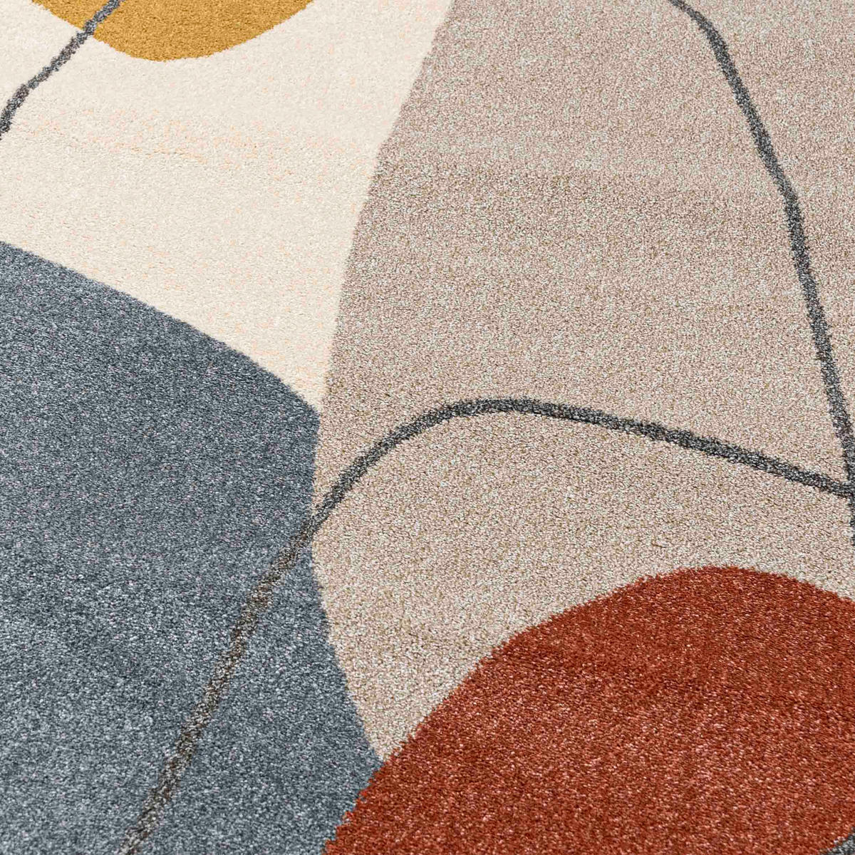 TEPPICH Beige Geometrisch In-Outdoor Pflanzlich Kurzflor Rechteckig 180 x 250 cm - Beige/Blaugrau, Textil (180/250cm) - Mazovia