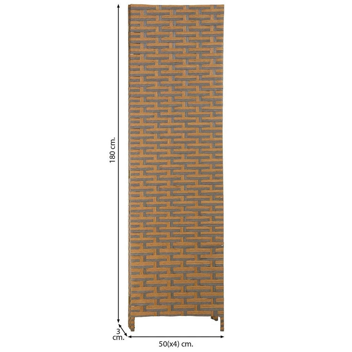 PARAVENT aus geflochtenem Papier mit 4 PANEELE, 3x180cm - Braun, Papier (200/180/3cm) - Wanderlust