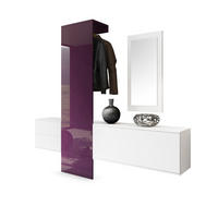 GARDEROBE Carlton Paneel in Brombeer Hochglanz - Brombeere, Holzwerkstoff (208/193/35cm) - Vladon