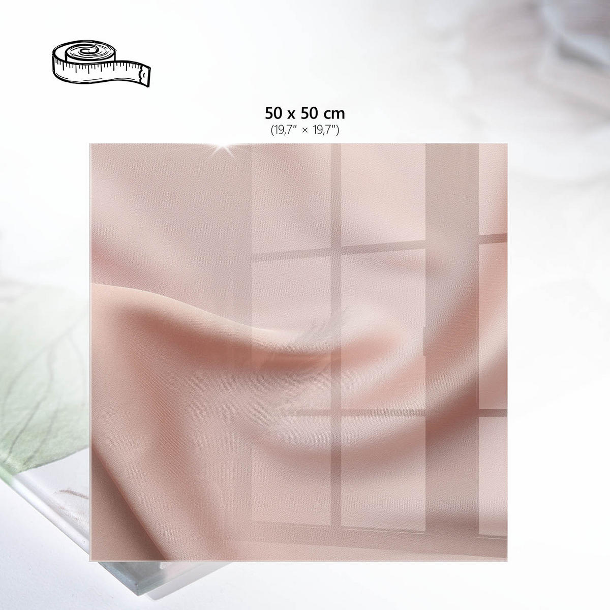 TISCHPLATTE 50x50 cm – Feiner Stoff - Weiß, Glas (0.4/50/50cm) - Wallfluent