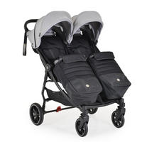 GESCHWISTERKINDERWAGEN 2Gether grau Fußabdeckungen, Aluminiumrahmen, faltbar - Grau, Metall (97/75/104cm) - Cangaroo