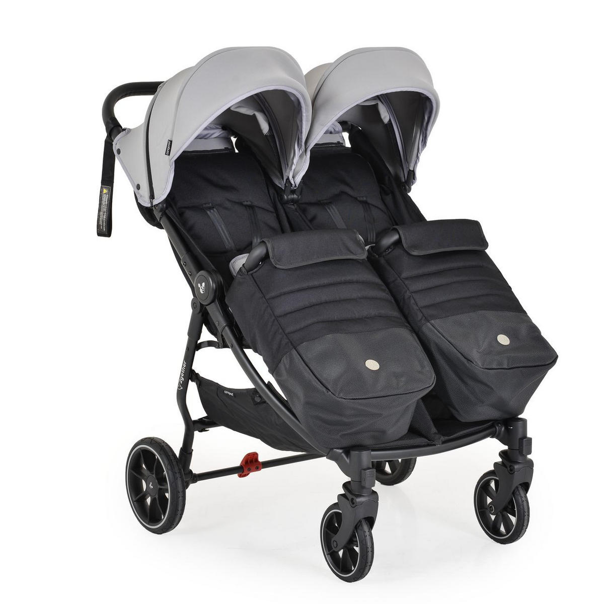 GESCHWISTERKINDERWAGEN 2Gether grau Fußabdeckungen, Aluminiumrahmen, faltbar - Grau, Metall (97/75/104cm) - Cangaroo