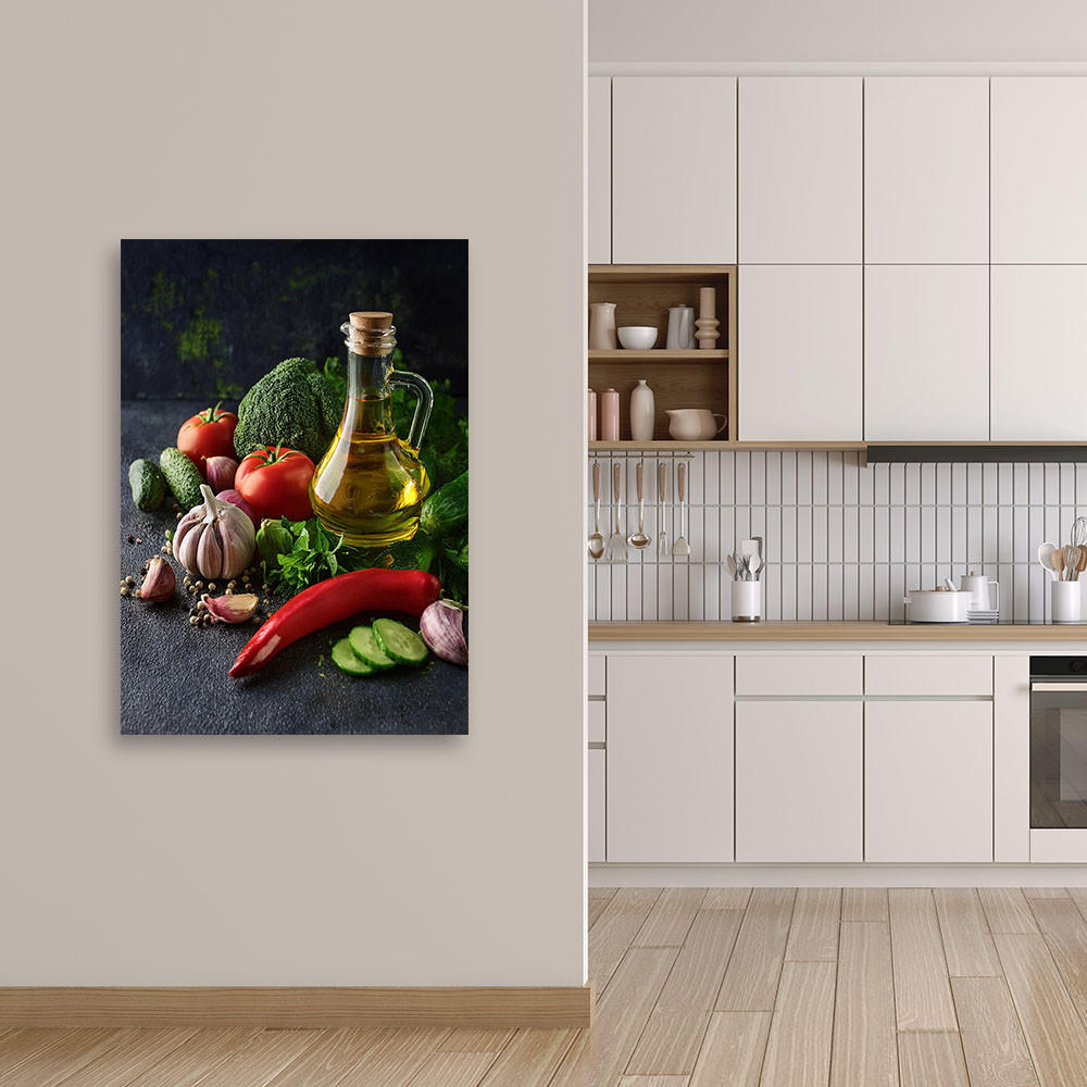 WANDBILD gemüseküche - Multicolor, Textil (40/60cm) - Feeby