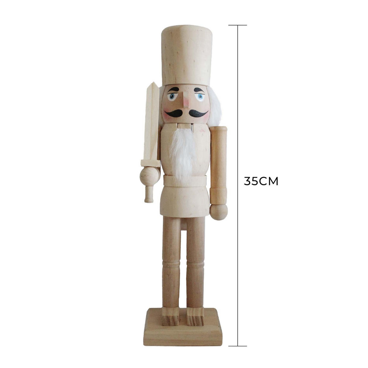 NUSSKNACKER Dekofigur 35 cm - Weiß, Holz (8/38/10cm) - Mobili Rebecca