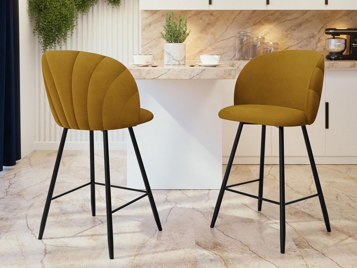 BARHOCKER K99 H - Schwarz/Braun, Holzwerkstoff/Textil (51/105/51cm) - MIRJAN24