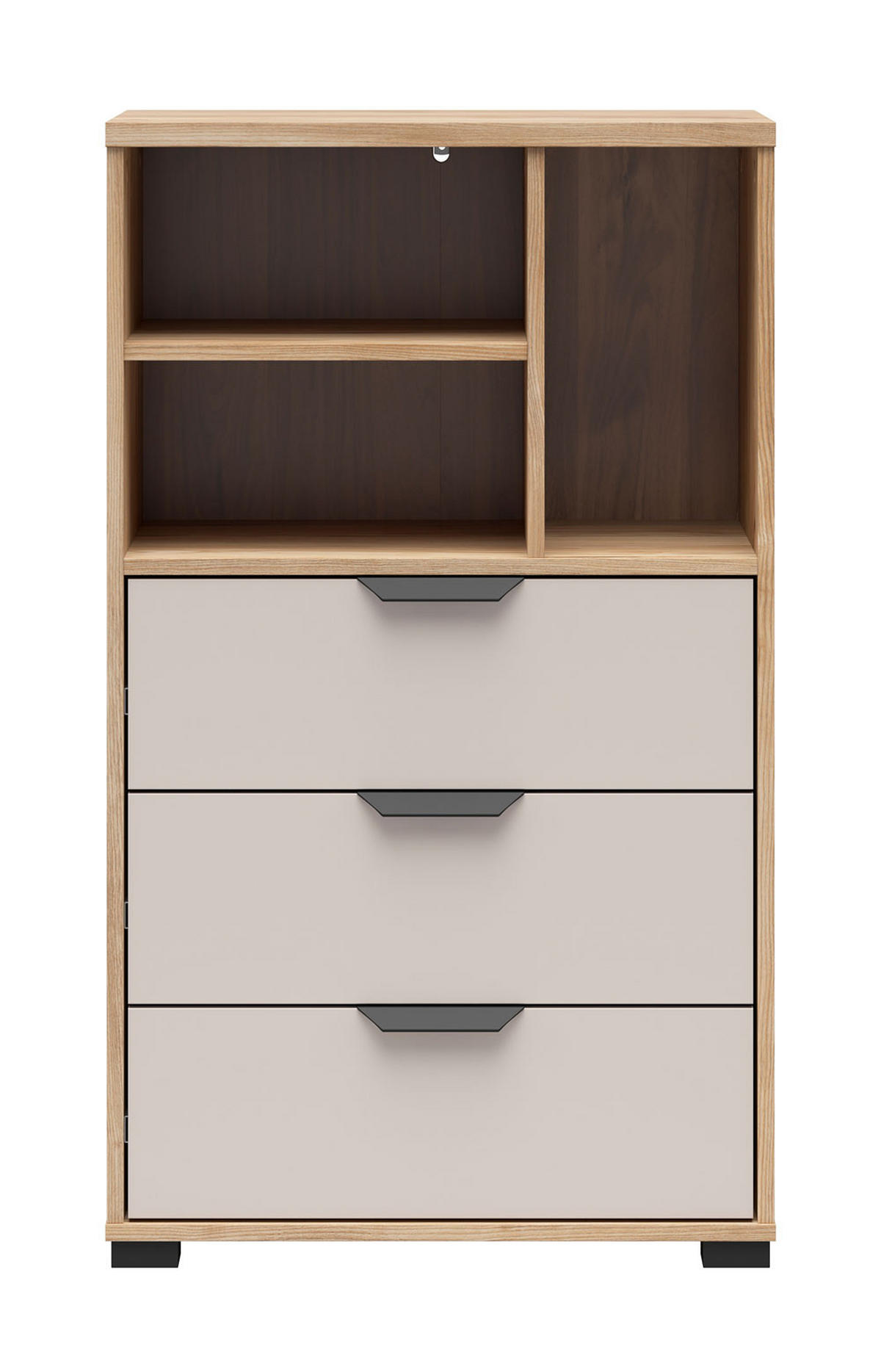 HOCHKOMMODE Chuck Mauvella Eiche / Kaschmir 60 / 40 / 102,5cm - Eichefarben/Braun, Holzwerkstoff/Kunststoff (60/102.5/40cm) - Feldmann-Wohnen