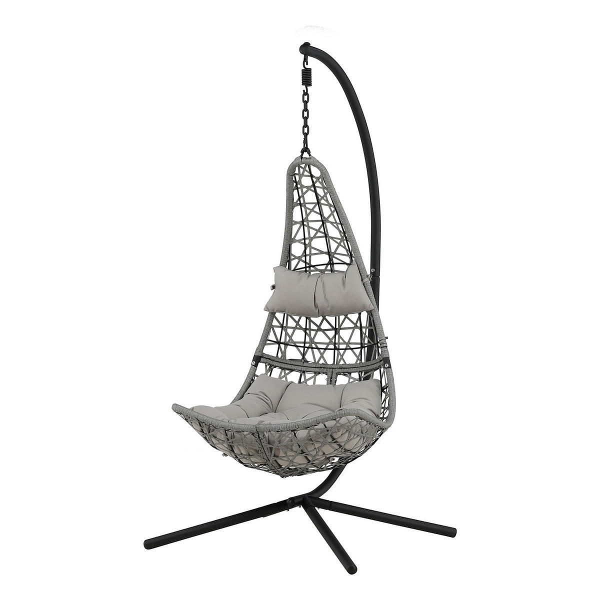 HÄNGESESSEL - Grau, Kunststoff (132/205/130cm) - home24